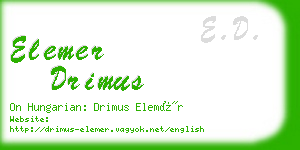 elemer drimus business card